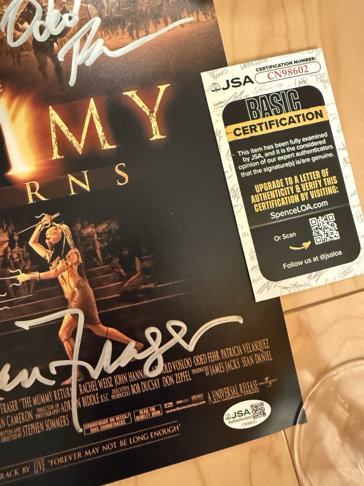Signed The Mummy Cast 11×17 Fraser Velasquez Fehr Hannah w/ JSA