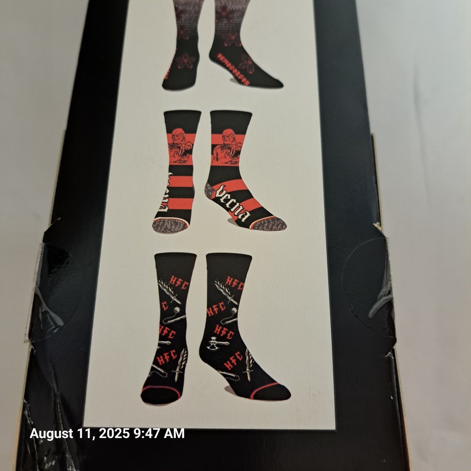 Netflix Stranger Things 6 pk Mens Socks shoe size 8-12 Creatures Vecna New n Box