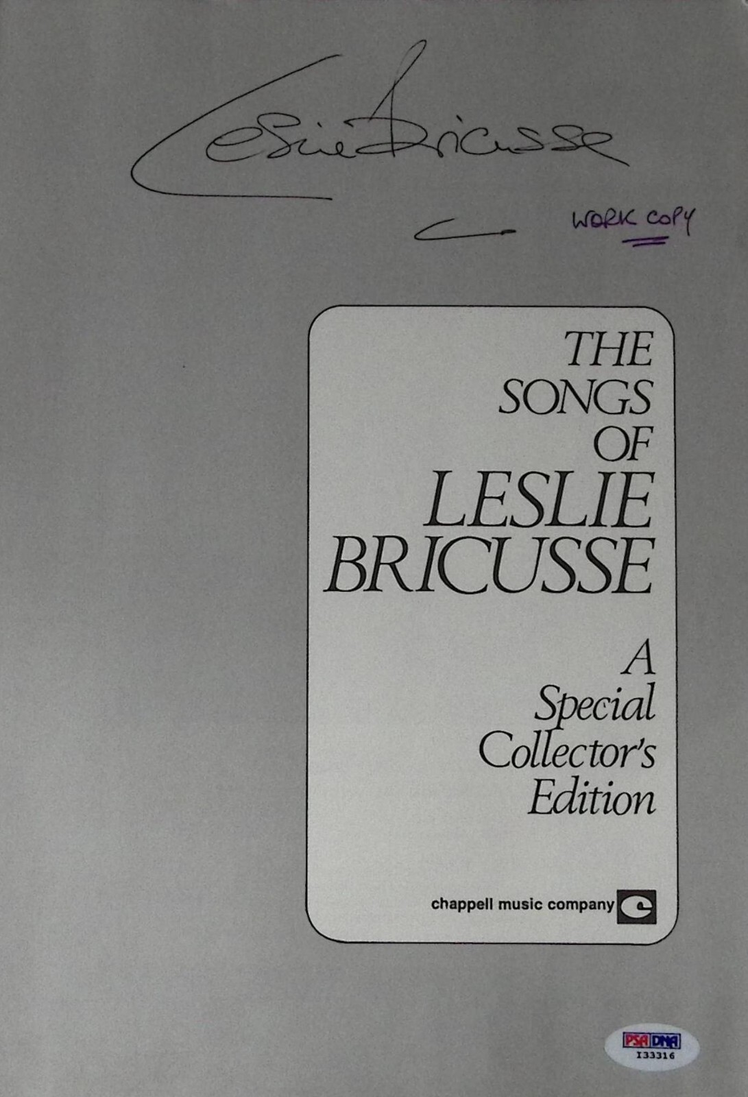 Leslie Bricusse Signed To Sammy Davis Jr Personally Owned Song Book PSA/DNA COA