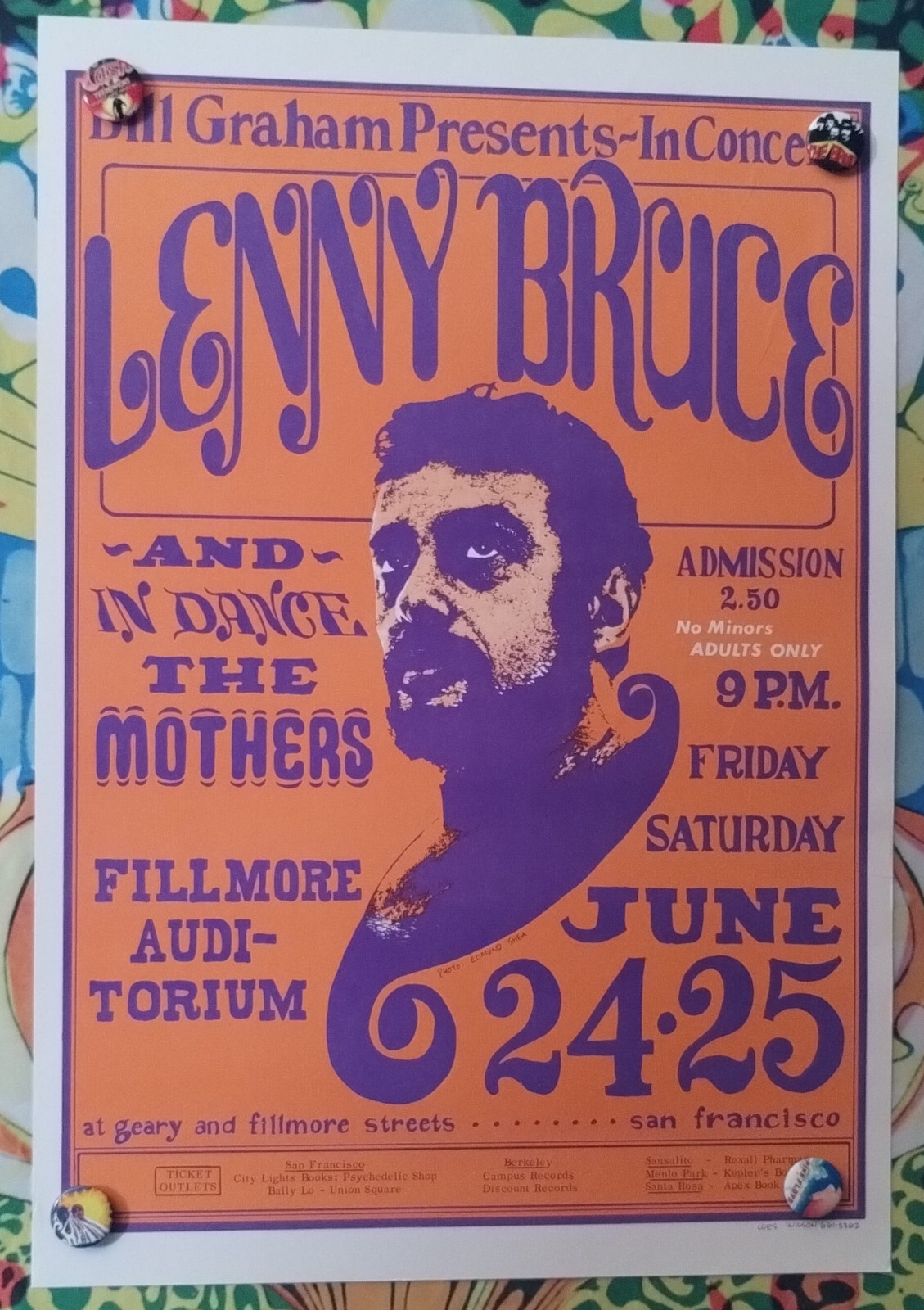 LeNNY Bruce The MotherS of InVention BG13-3 BiLL Graham FiLLmore PoSter