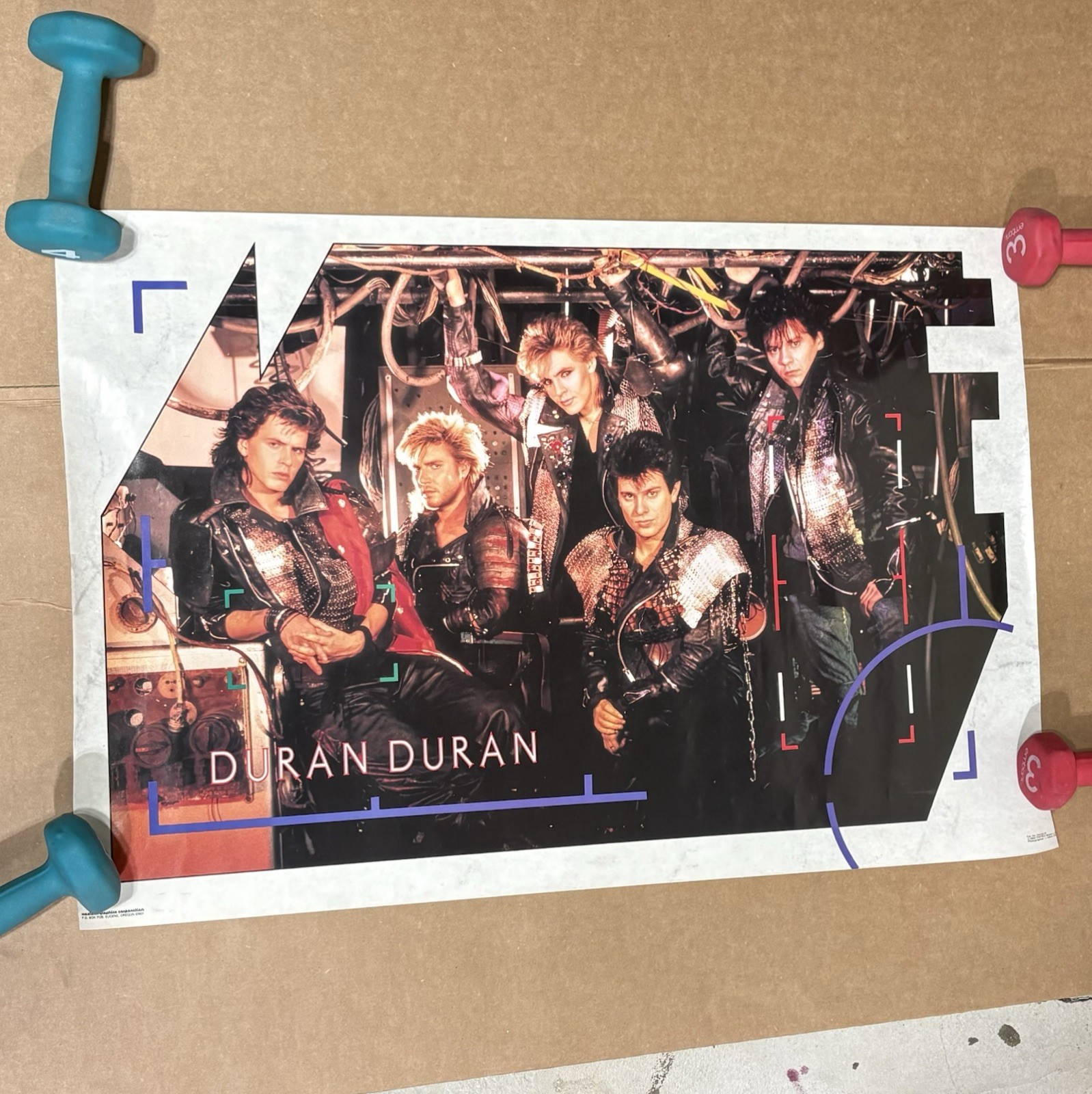 Vintage 1984 Duran Duran Poster Western Graphics Tritec Music Mike Owen 21×31.5