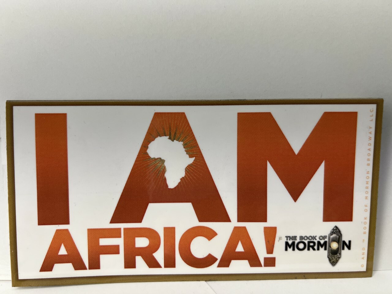 THE BOOK OF MORMON I AM AFRICA! DECAL STICKER THE Musical BROADWAY OFFICIAL MERC