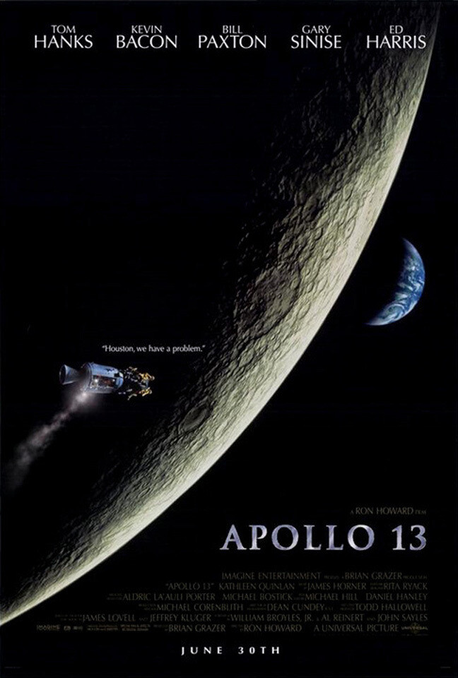 Apollo 13 (1995) Movie Poster Version A, Original, SS, Unused, NM, Rolled