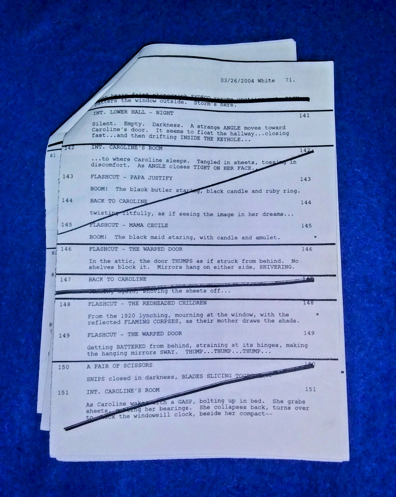 KATE HUDSON GENA ROWLANDS 05 Vintage SKELETON KEY Call Sheet + 8 Pages Of Sides