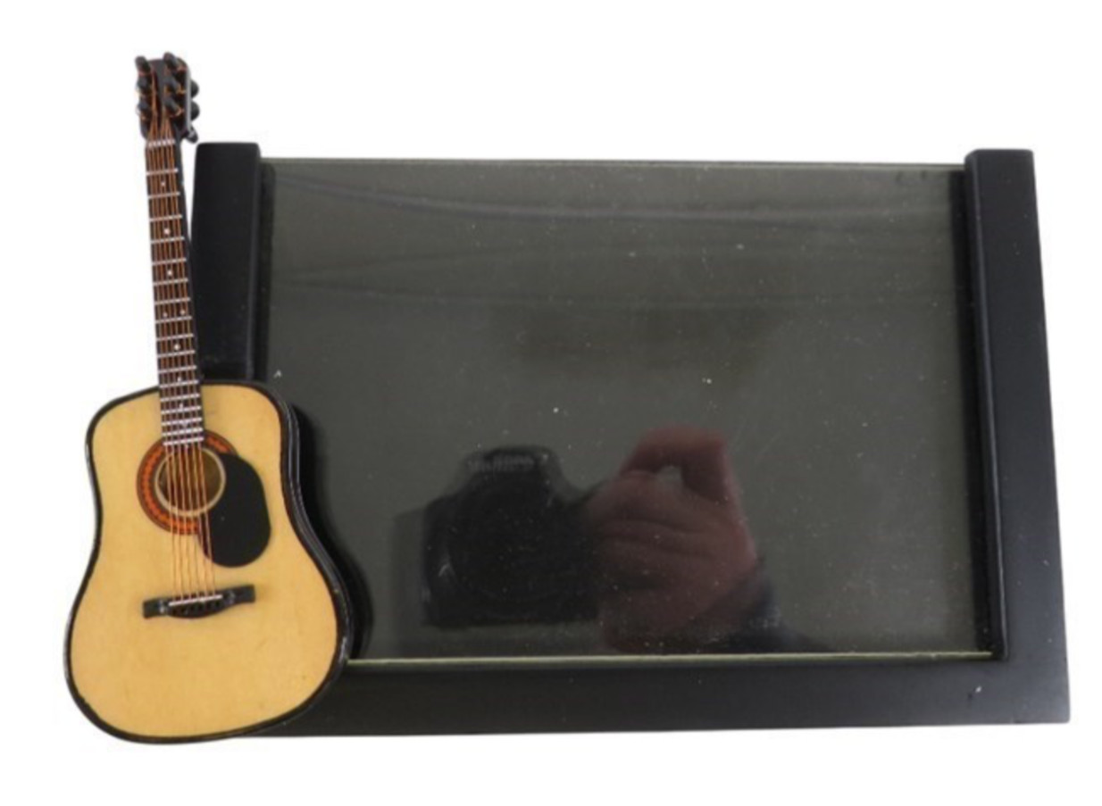 Broadway Gifts 4 X 6” Black Picture Frame with Attached Minature Guitar – NEW