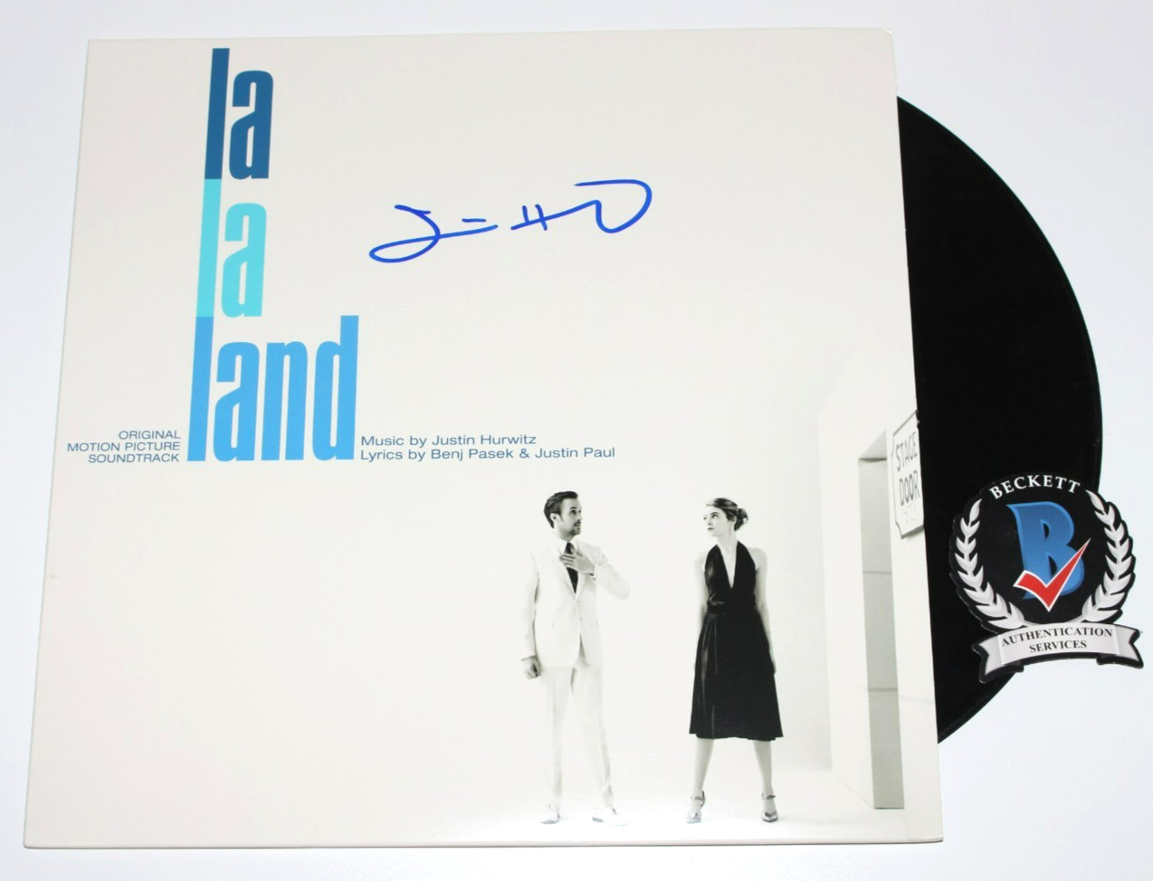 JUSTIN HURWITZ SIGNED ‘LA LA LAND’ ORIGINAL FILM MOVIE SOUNDTRACK VINYL BECKETT