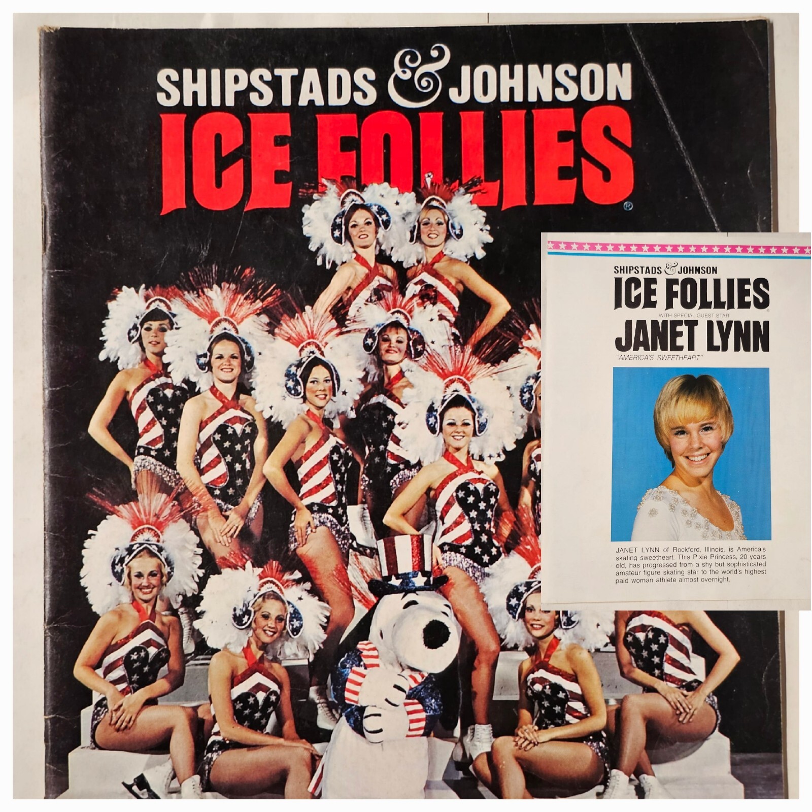 Vintage 1956 Ice Follies Program Magazine Janet Lynn Insert Ice Capades Skating