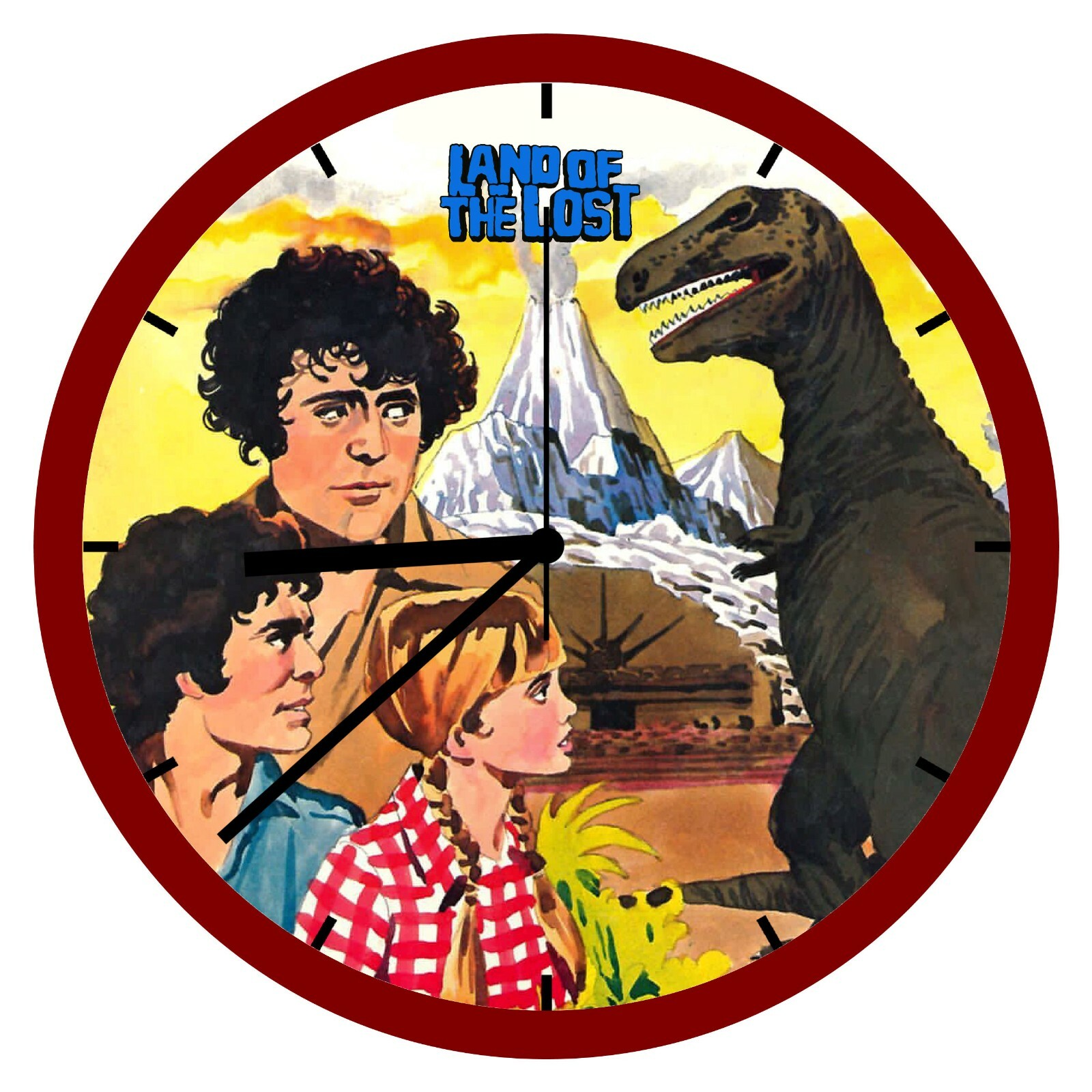 LAND OF THE LOST Custom 8½” Round Wall Clock classic 70s Saturday morning kid TV