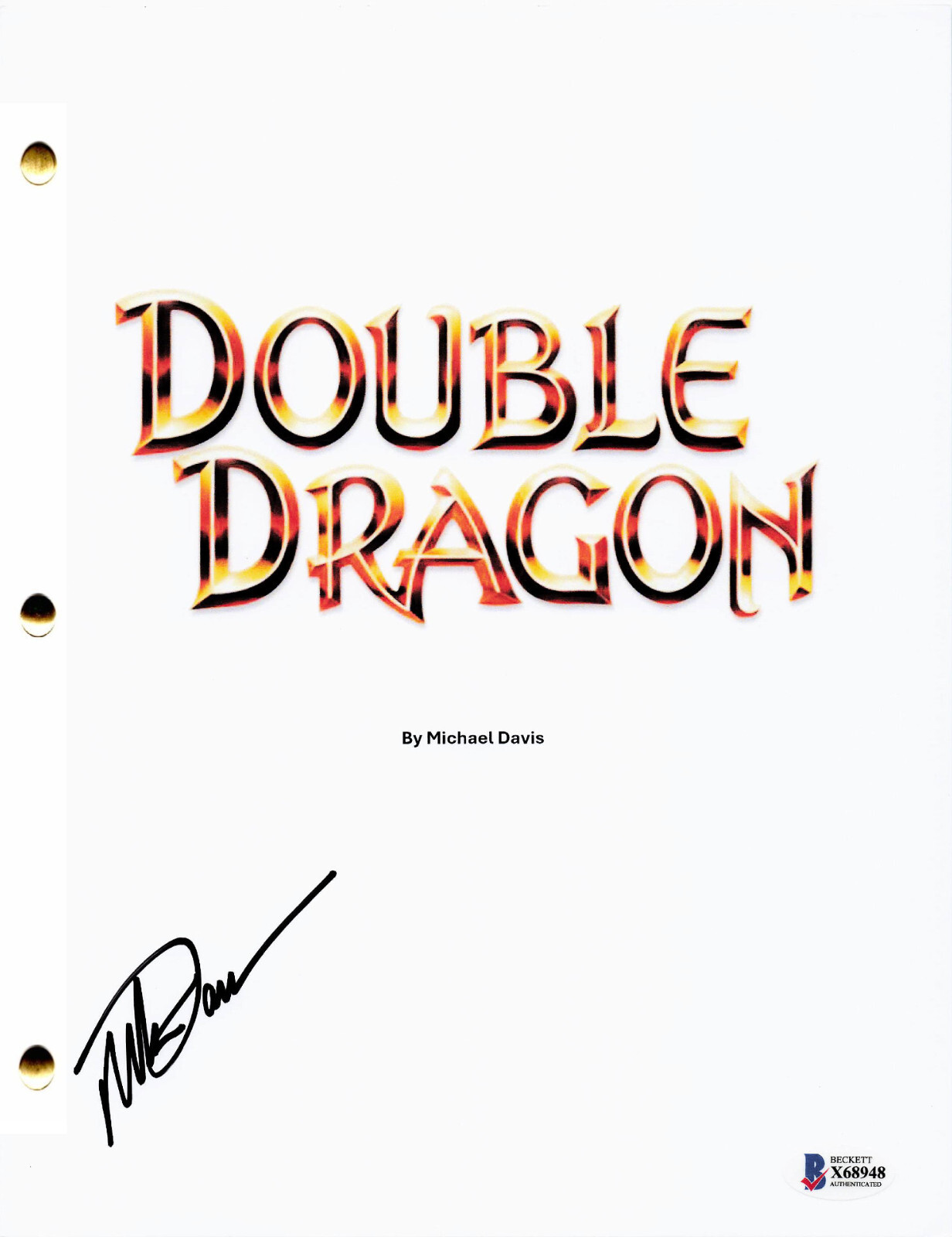 MARK DACASCOS SIGNED AUTOGRAPH DOUBLE DRAGON FULL SCRIPT BAS BECKETT