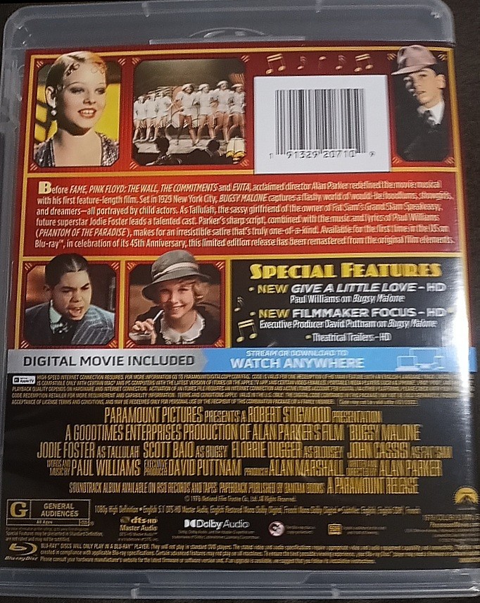Bugsy Malone signed Scott Baio 45th Anniversary bluray Paramount
