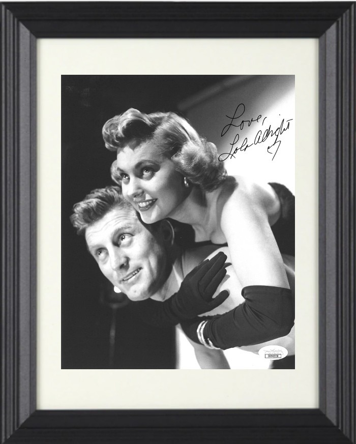 Lola Albright signed 1949 Champion 8X10 Photo Love Framed- JSA (w/ Kurt Douglas)