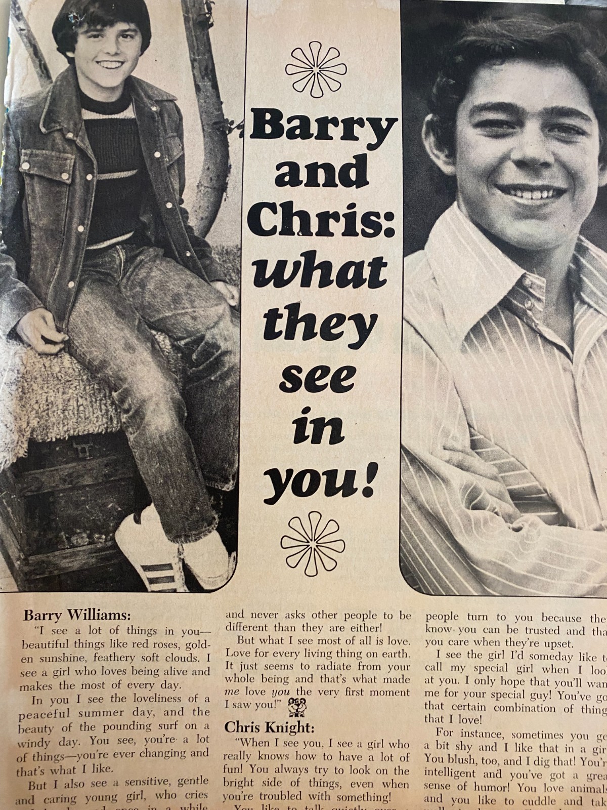 The Brady Bunch, Barry Williams, Christopher Knight, Full Page Vintage Clipping