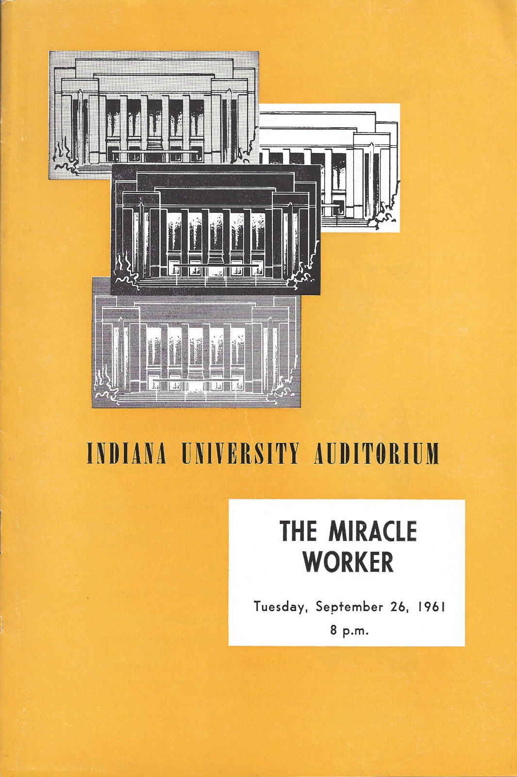 Eileen Brennan “MIRACLE WORKER” (Helen Keller) Bloomington, Indiana 1961 Program