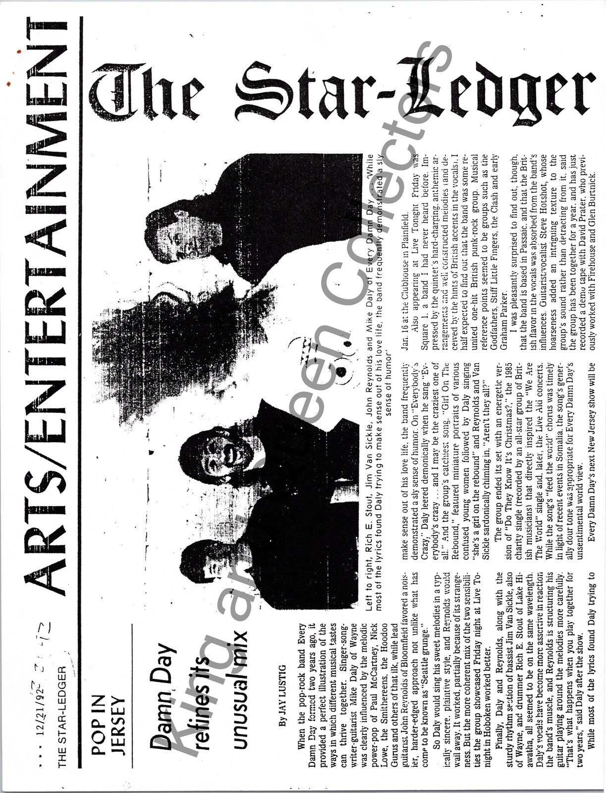 Every Damn Day 1992 Original Press Kit Information Sheet