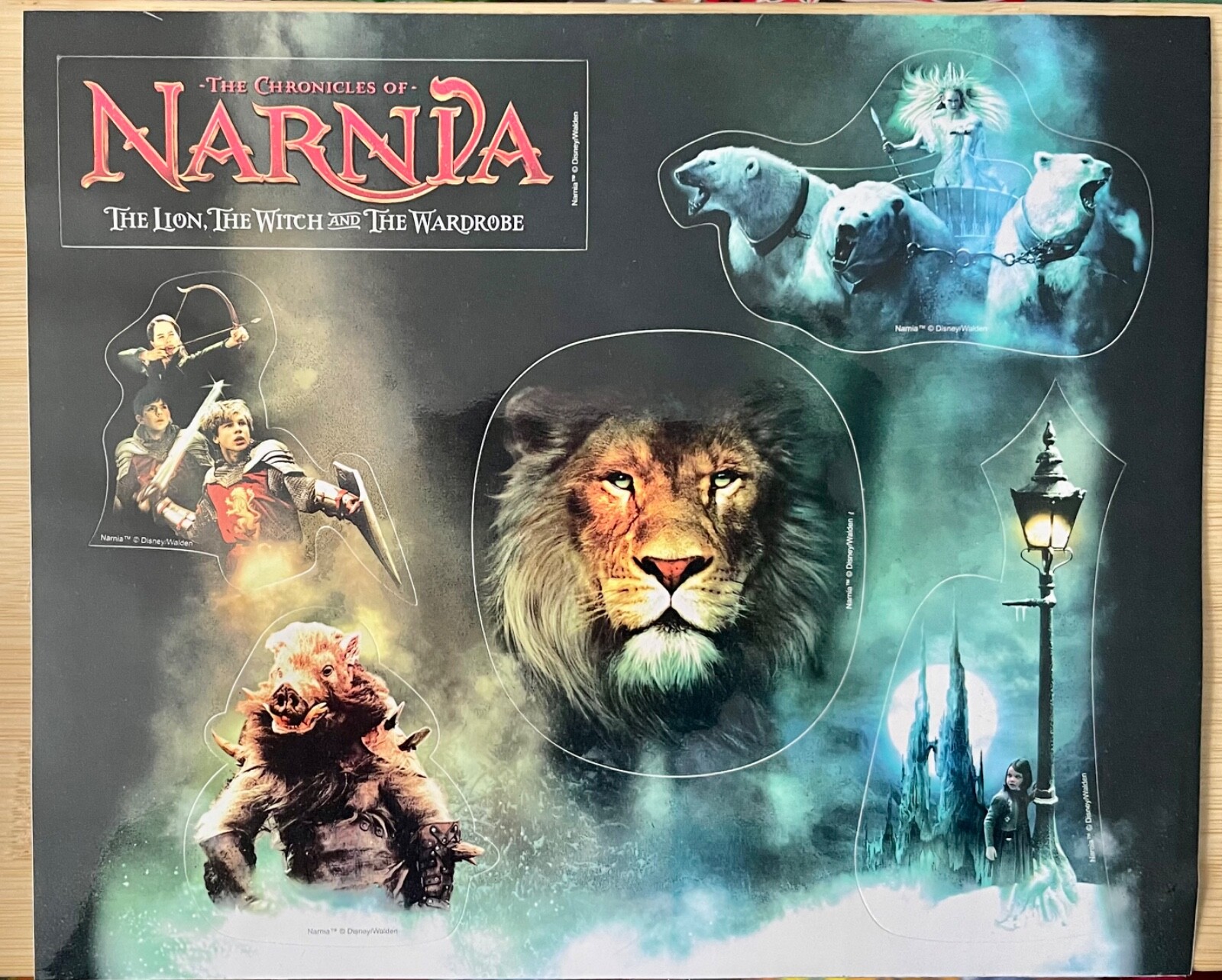 Chronicles of Narnia Lion Witch & Wardrobe PROMO STICKERS 2005 Disney CS Lewis