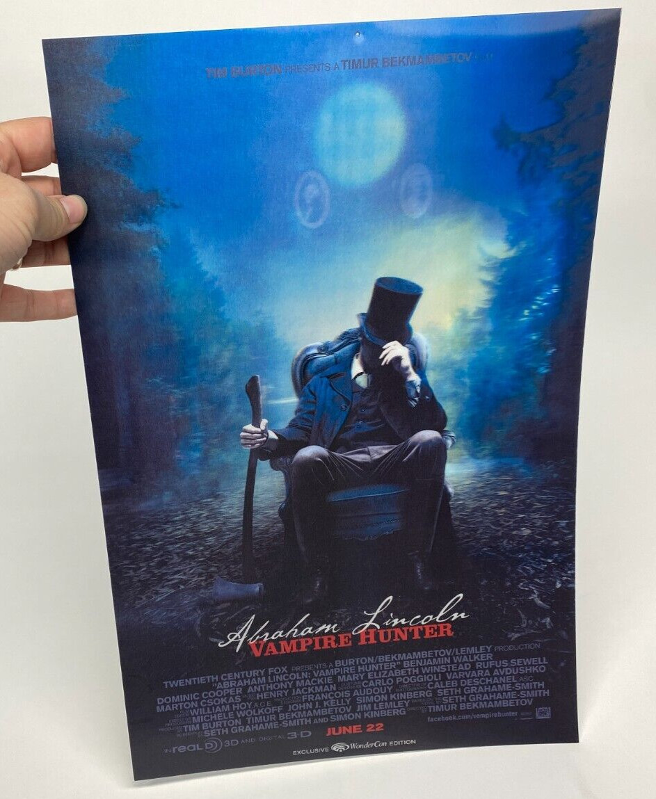 Wondercon Abraham Lincoln Vampire Hunter 3D Promo Poster 11×17 Comic Convention