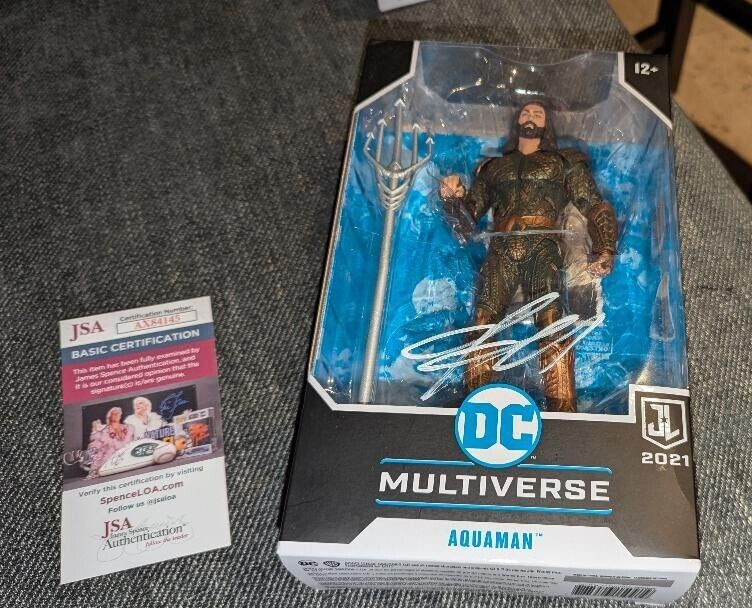 JASON MOMOA Signed DC MULTIVERSE Aquaman FIGURE Justice League WITH JSA