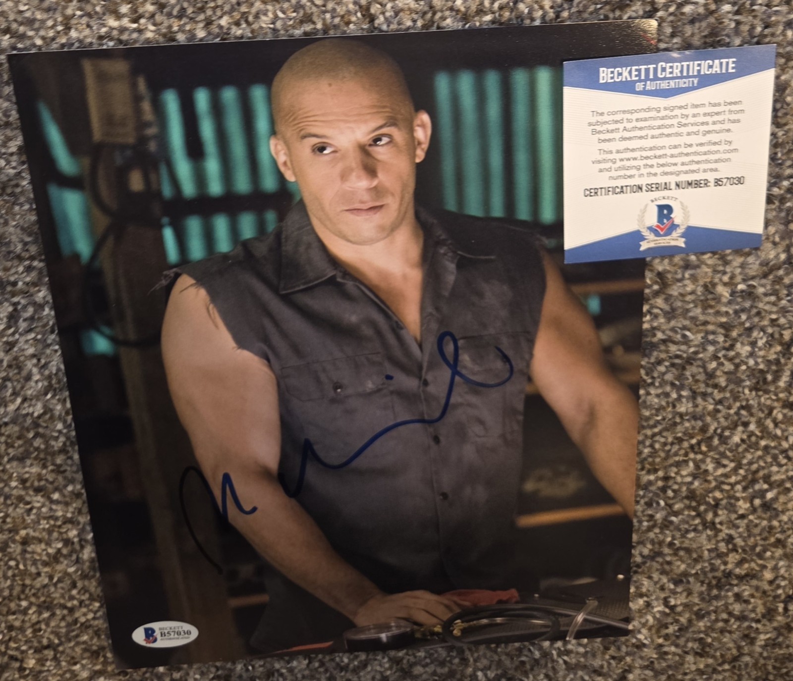 VIN DIESEL – 8×10 Signed Autograph Photo “Fast and Furious” Groot Beckett BAS
