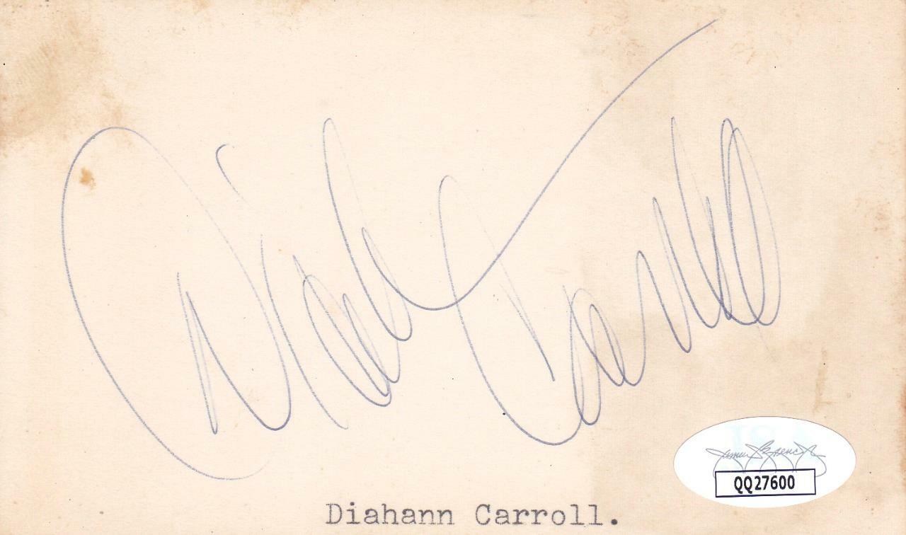 DIAHANN CARROLL Signed 3X5 Index Card Actress/Julia A 10 Autograph JSA QQ27600