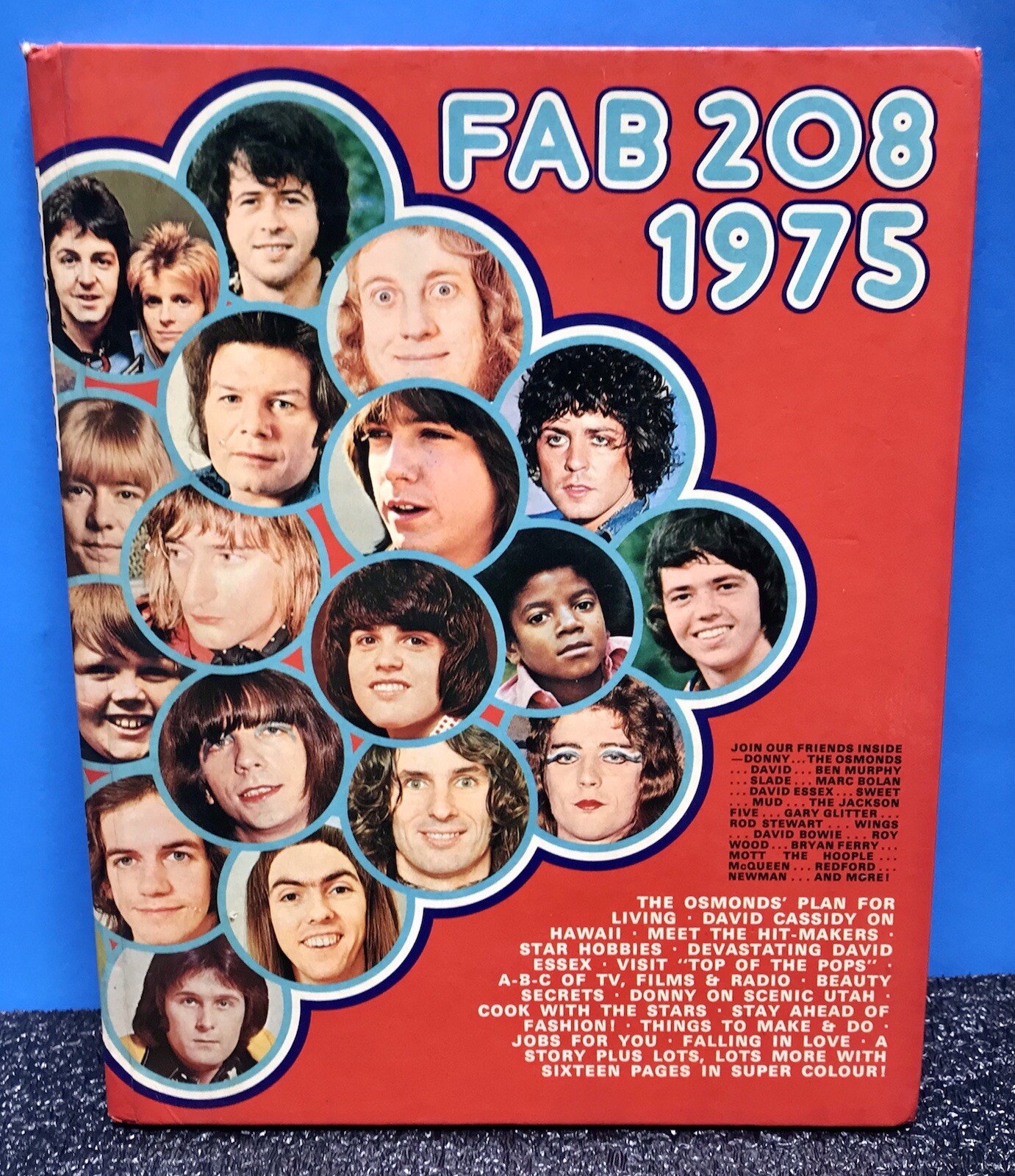 FAB 208 1975 TEEN FAN ANNUAL, HARDBACK, ACCEPTABLE, BIGGEST STARS OF THE DAY!