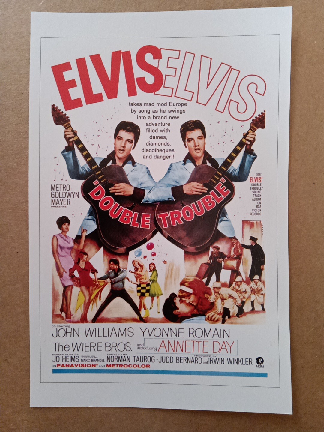 Elvis Presley & Annette Day In Double Trouble: 5 Movie/Photo Cards 7″x 4.5″ New!