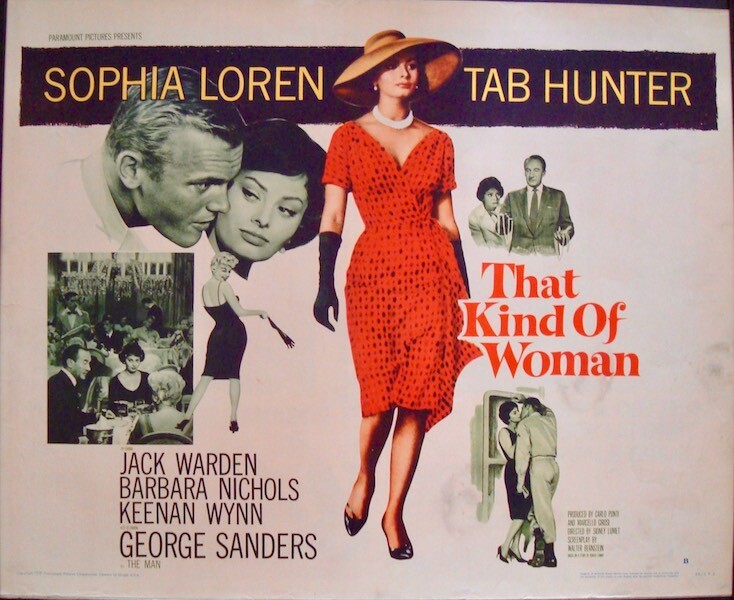 THAT KIND OF WOMAN half sheet movie poster B 22×28 SOPHIA LOREN SIDNEY LUMET 59