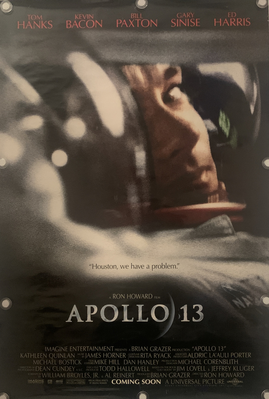 APOLLO 13 Original One Sheet Movie Poster – 1995 – TOM HANKS & KEVIN BACON