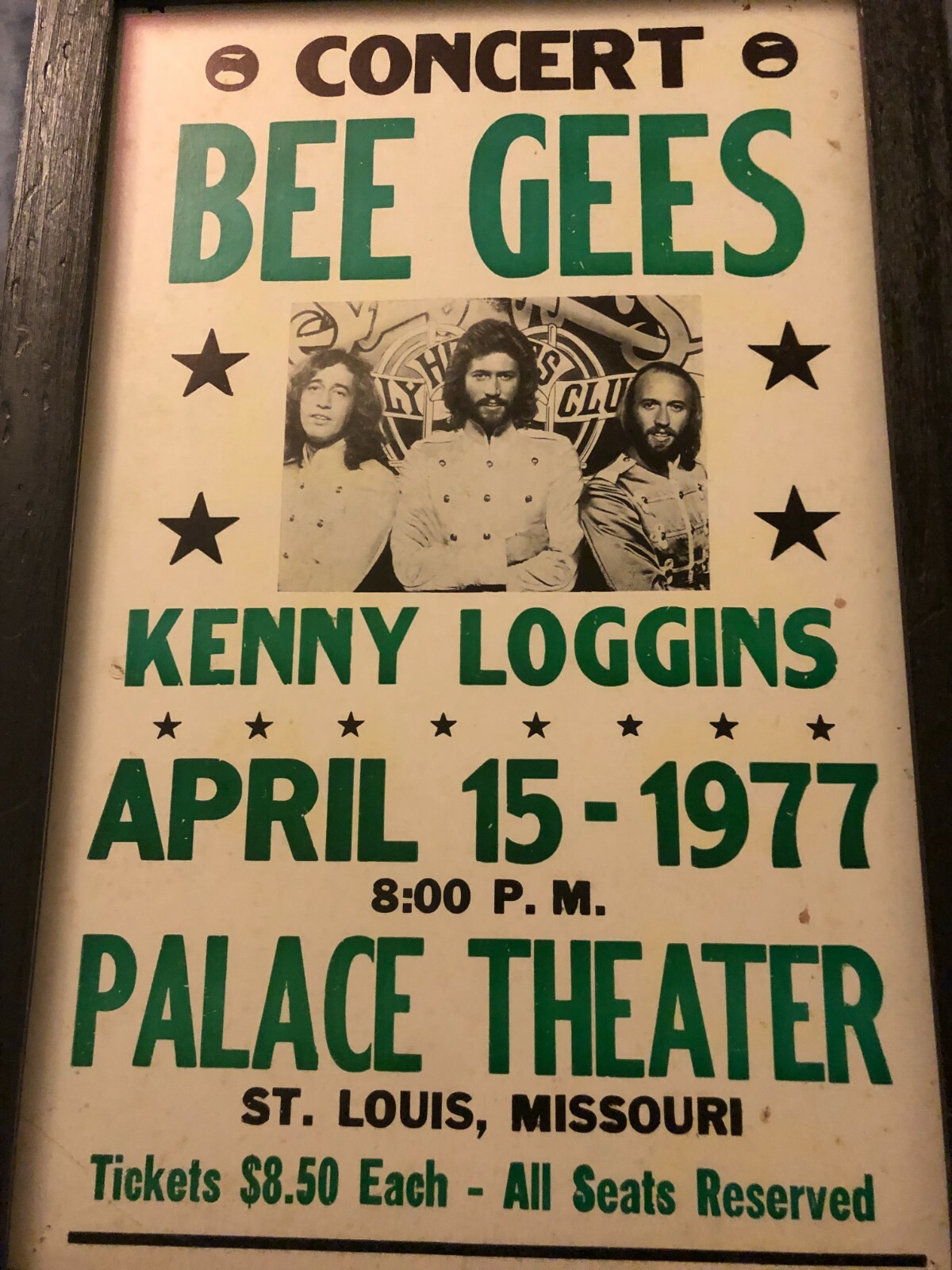 Bee Gees Poster professionally framed Vintage 16 1/2 x 24 1/2 inches