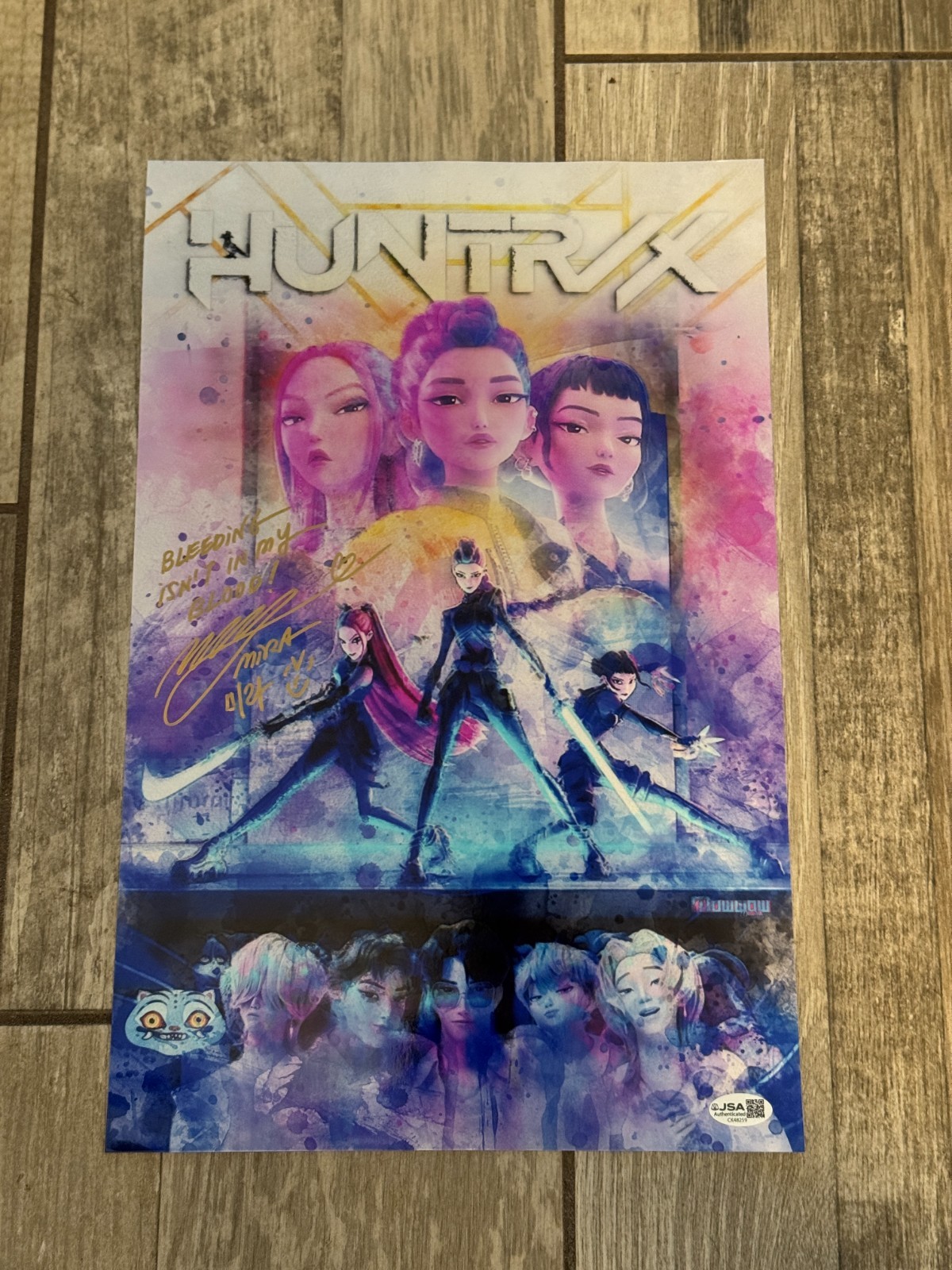 May Hong Signed 11×17 KPop Demon Hunters Print JSA COA Autograph