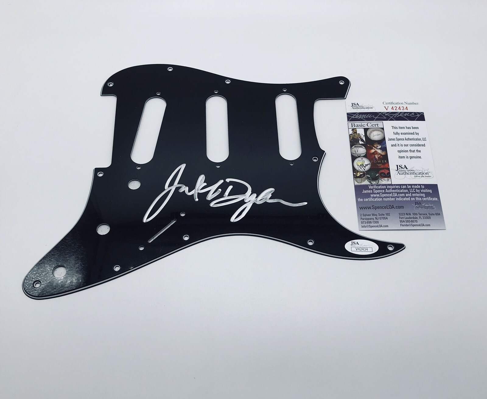JAKOB DYLAN THE WALLFLOWERS HAND SIGNED PICKGUARD WITH JSA COA