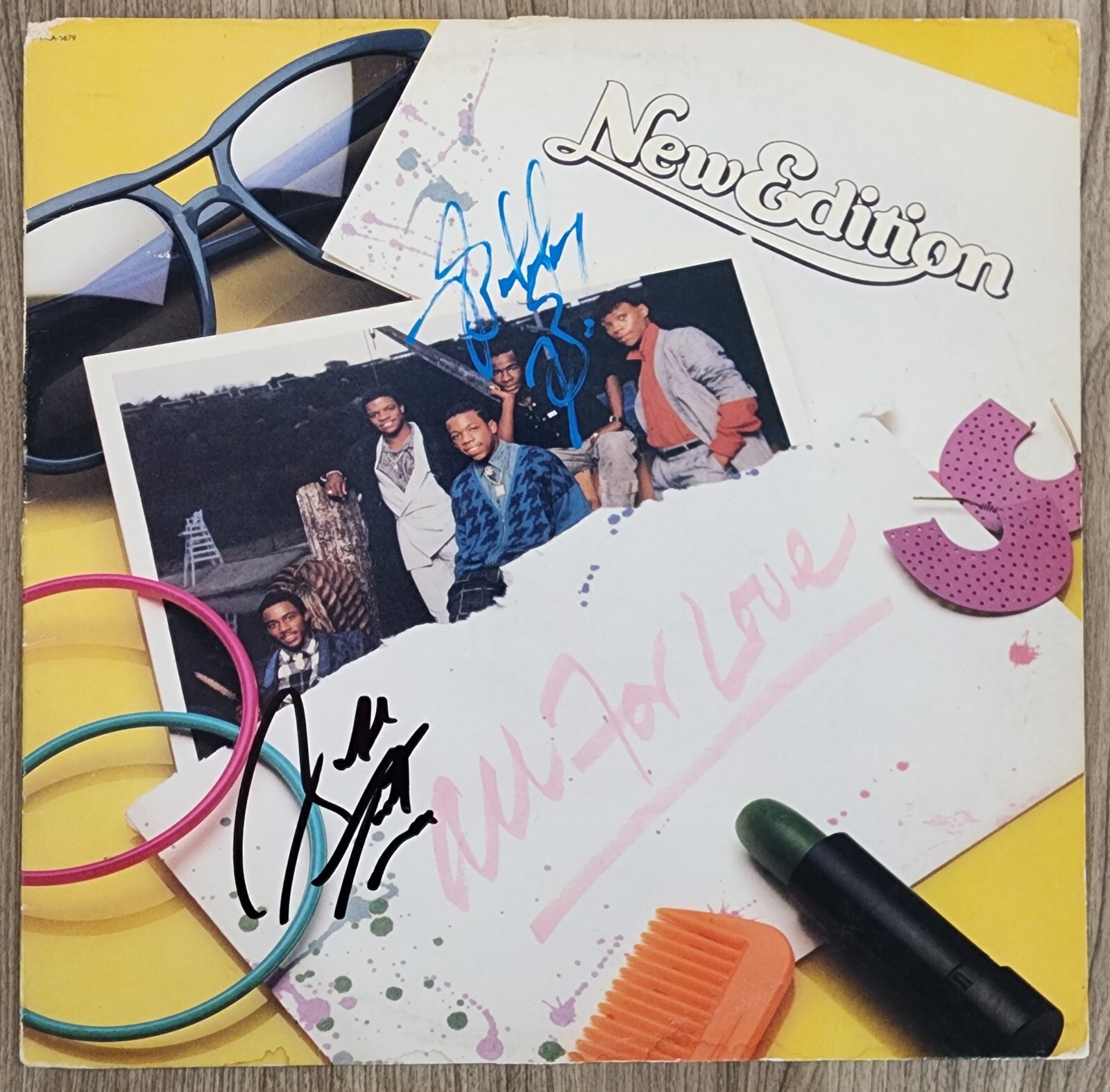 Ralph Tresvant Bobby Brown Signed New Edition – All For Love Vinyl Record LP RAD