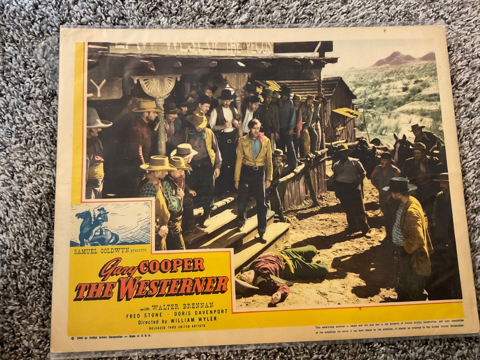 Vintage Movie Lobby Card “The Westerner” R54 Gary Cooper Walter Brennan