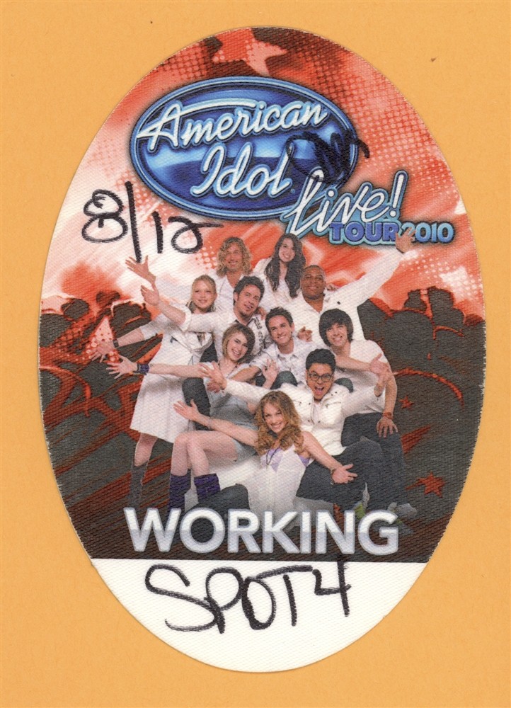 American Idol Live 2010 Concert Tour WORKING Backstage Pass