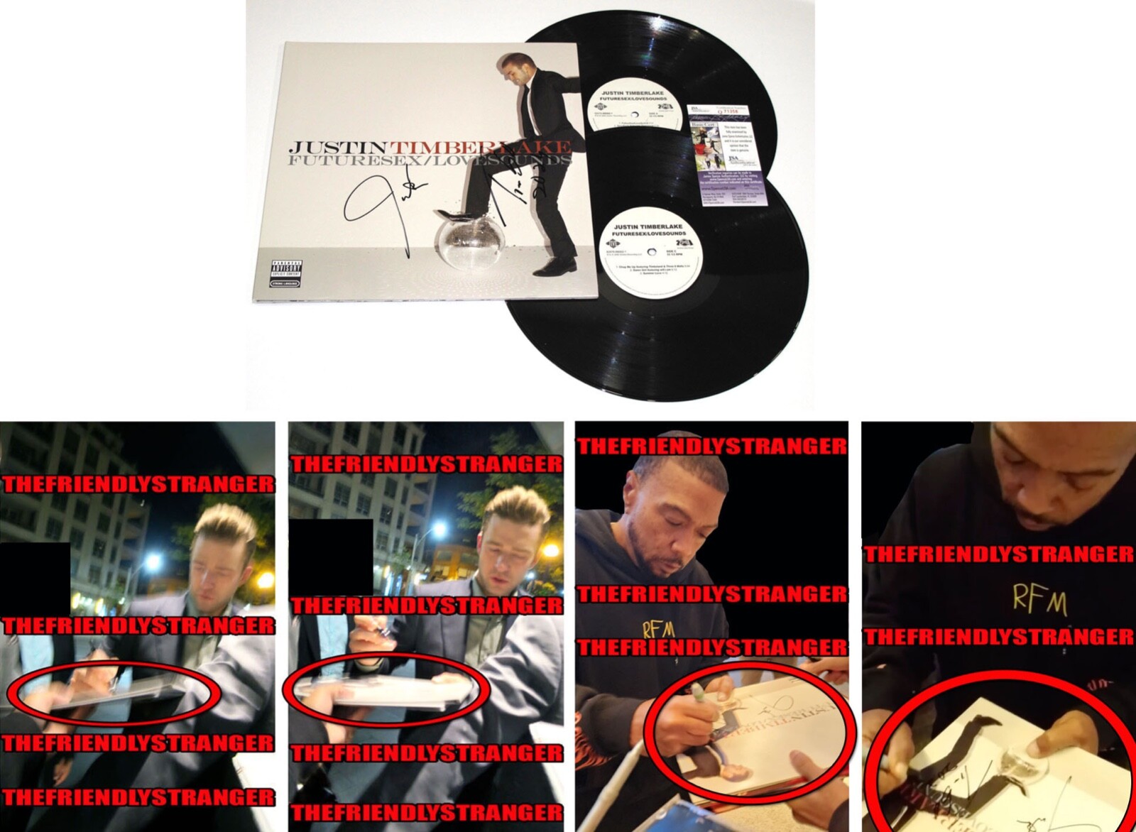JUSTIN TIMBERLAKE & TIMBALAND signed FUTURESEX/ LOVESOUNDS Vinyl Album PROOF JSA
