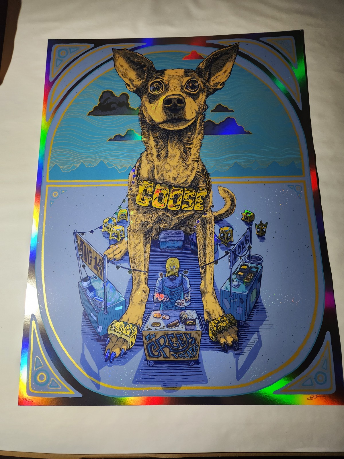 GOOSE FOIL POSTER #36/125 SIGNED LOS ANGELES GREEK THEATER 8/15/26 RARE SOLD OUT