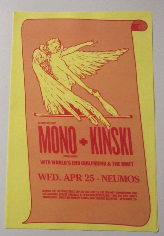 Mono + Kinski 2007 Original Seattle Concert Show Poster