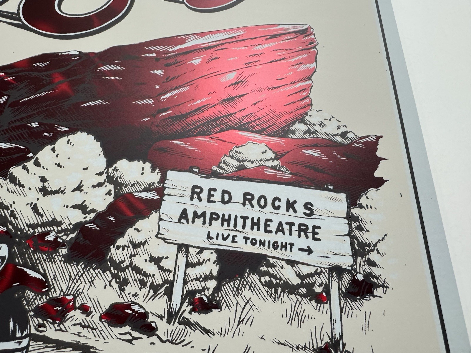 The Red Clay Strays Poster Red Rocks CO 9/15/25 Silkscreen #’d Show Edtn *FOIL*
