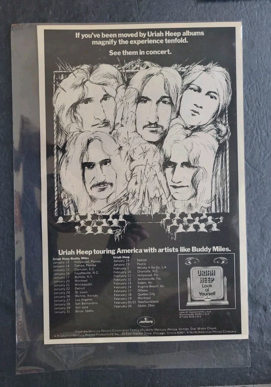 Uriah Heep Look At Yourself Album & Tour Promo Print Advertisement Vintage 1971