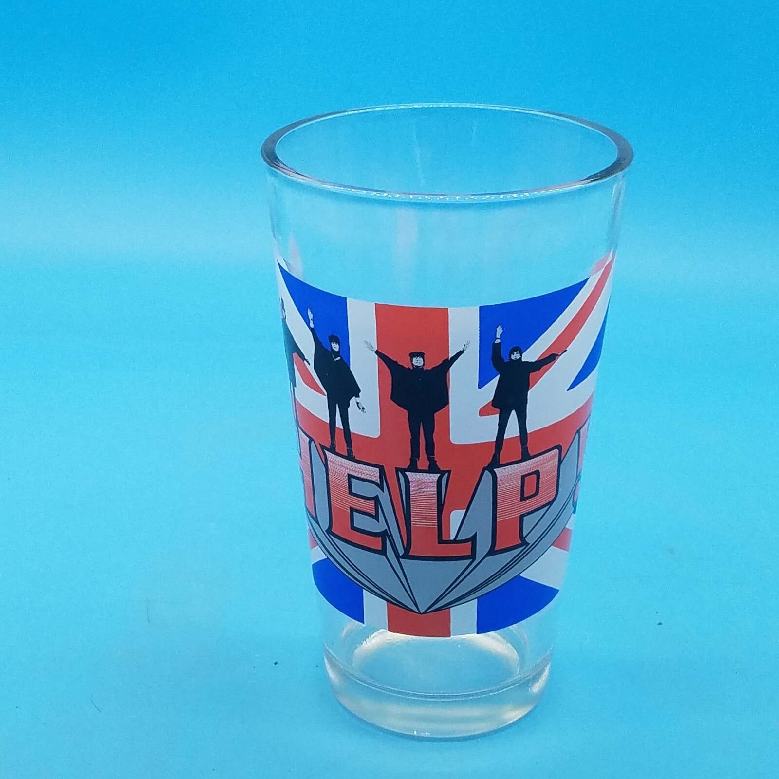 1985 help beatles glass 16 ounces radio days authentic artwork.