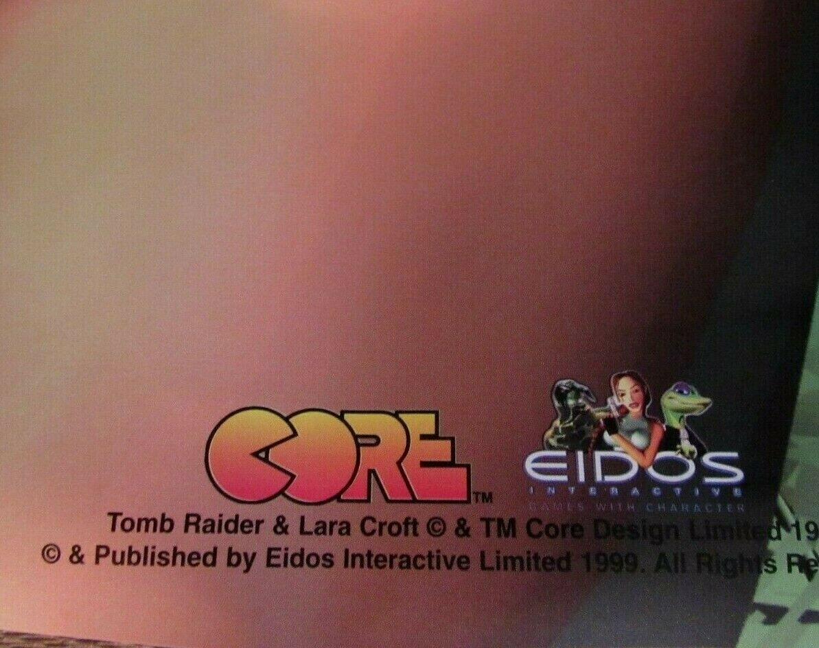 1999 Lara Croft Tomb Raider Animated Eidos Core Poster NIP Rolled Factory Sealed
