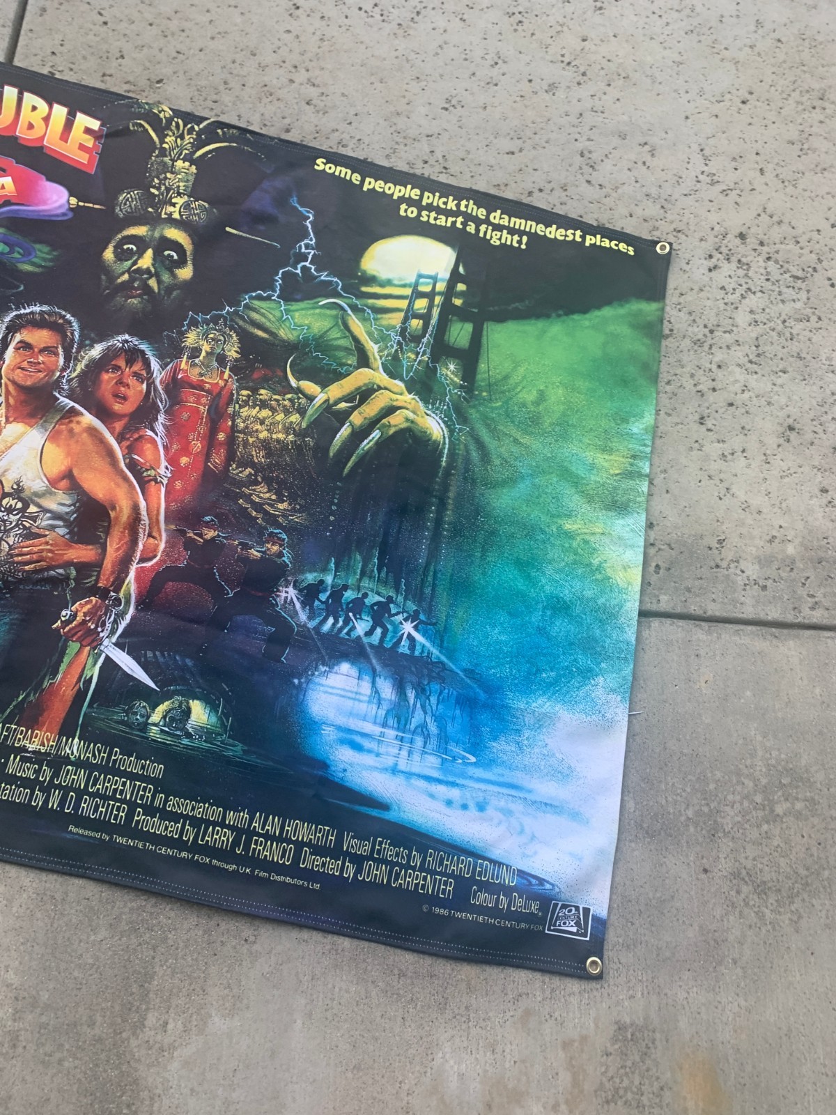 Big Trouble In Little China Movie Fabric Banner Brand New 40 .75 H x 59 L