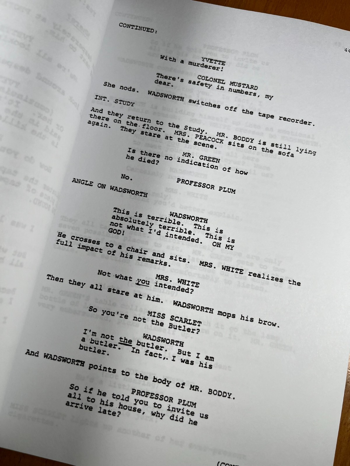 Clue: The Movie Script Signed- Autograph Reprints- Tim Curry- Clue Movie