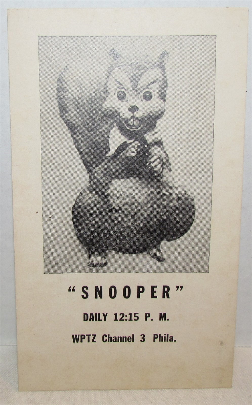 Lee Dexter Snooper Squirrel giveaway picture 50’s, Philadelphia kids show