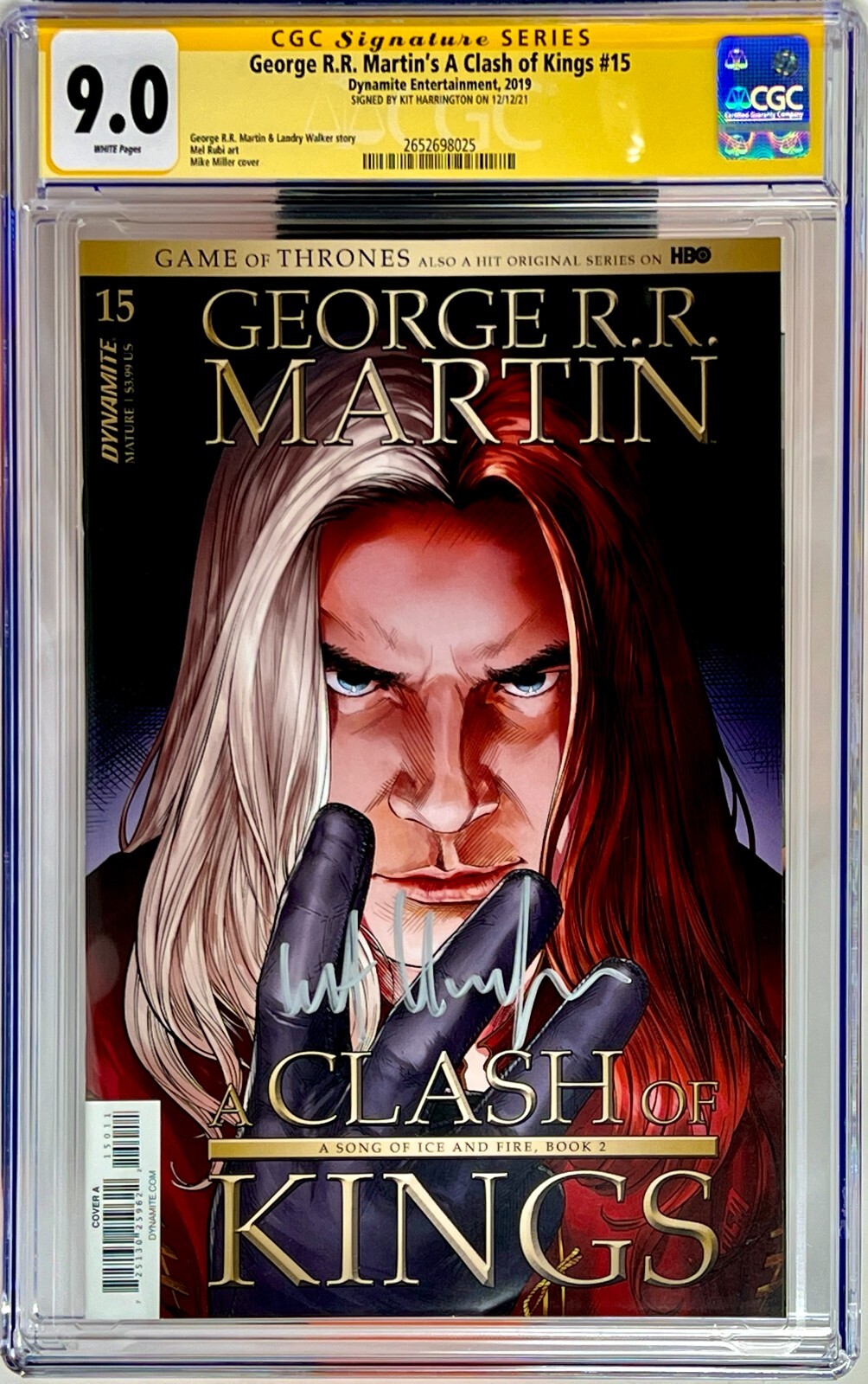 CGC SS Graded 9.0 George R.R. Martin Clash of Kings #15 Kit Harington Auto Slvr