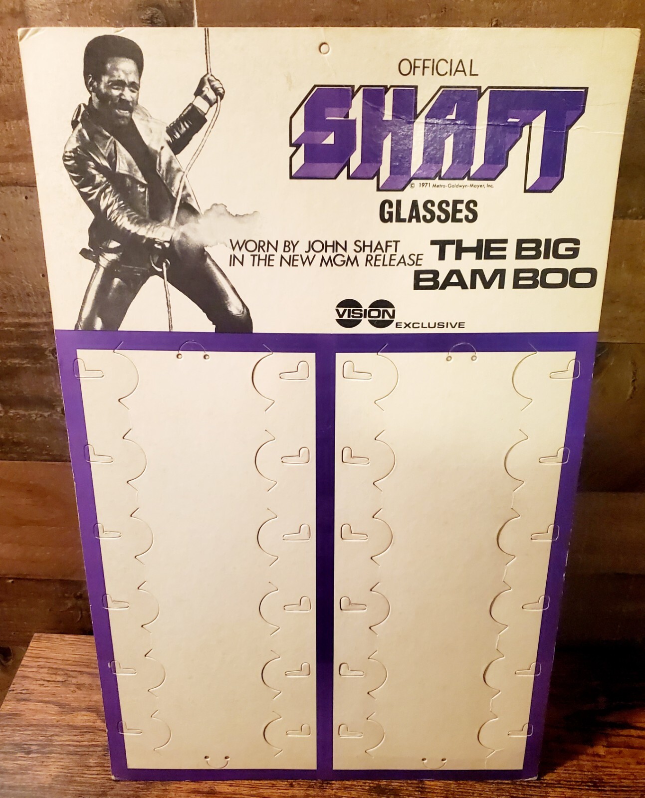 1971 “SHAFT” Richard Roundtree OFFICIAL “BIG BAMBOO” SUNGLASSES STORE DISPLAY