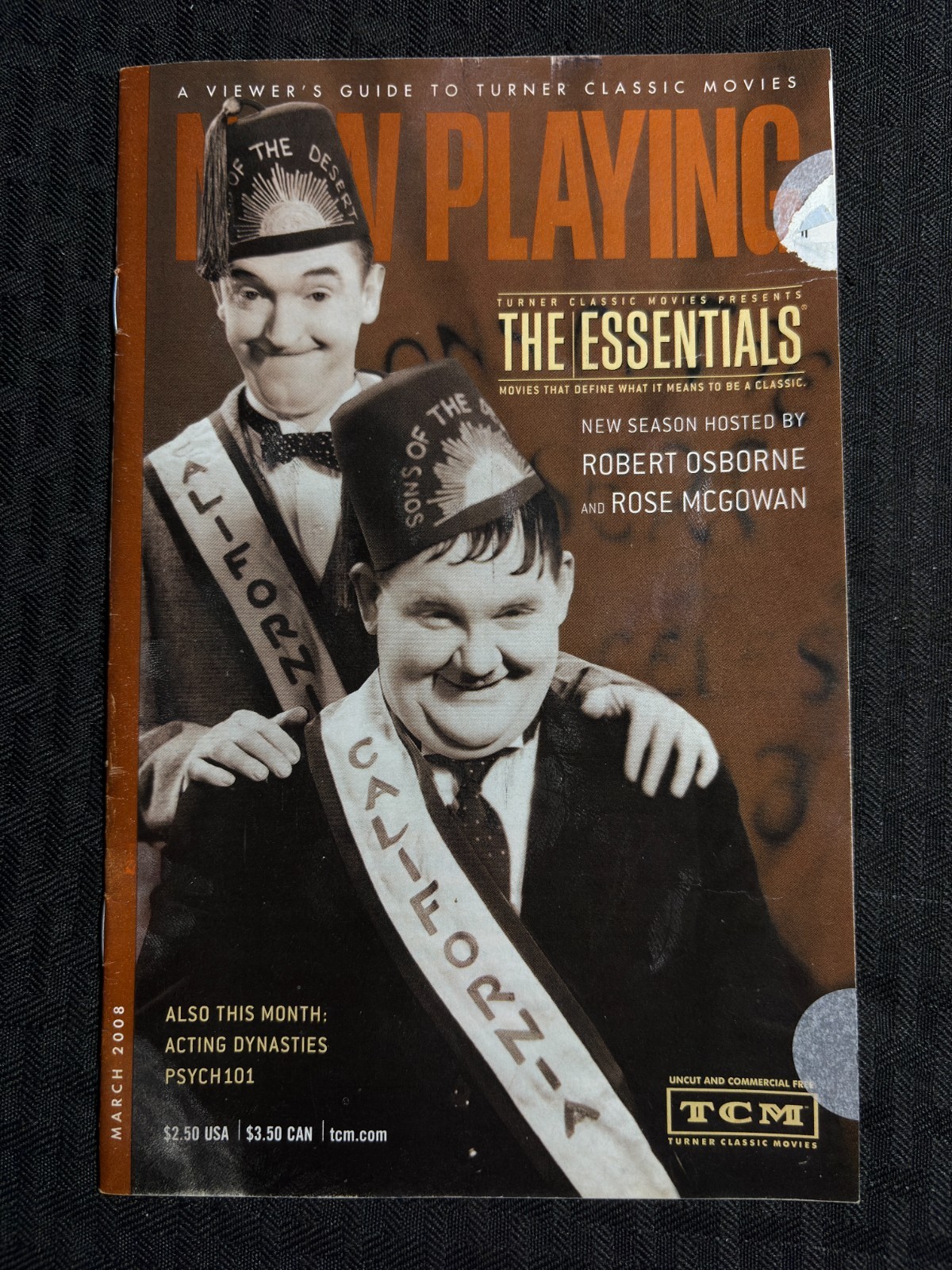 2008 March NOW PLAYING TCM Movie Magazine FN 6.0 Laurel & Hardy Cover