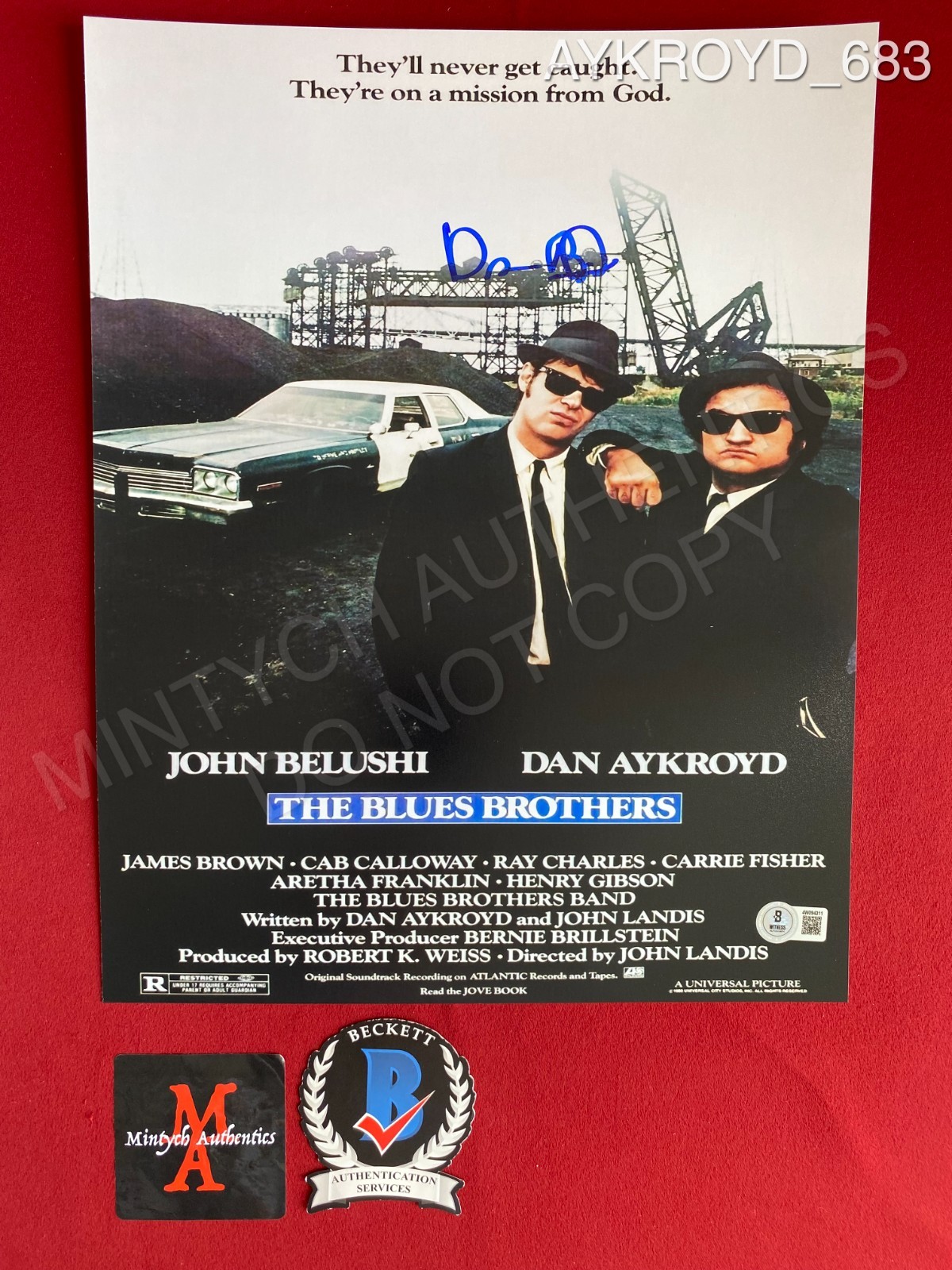 Dan Aykroyd autographed signed 11×14 photo The Blues Brothers Elwood Beckett COA