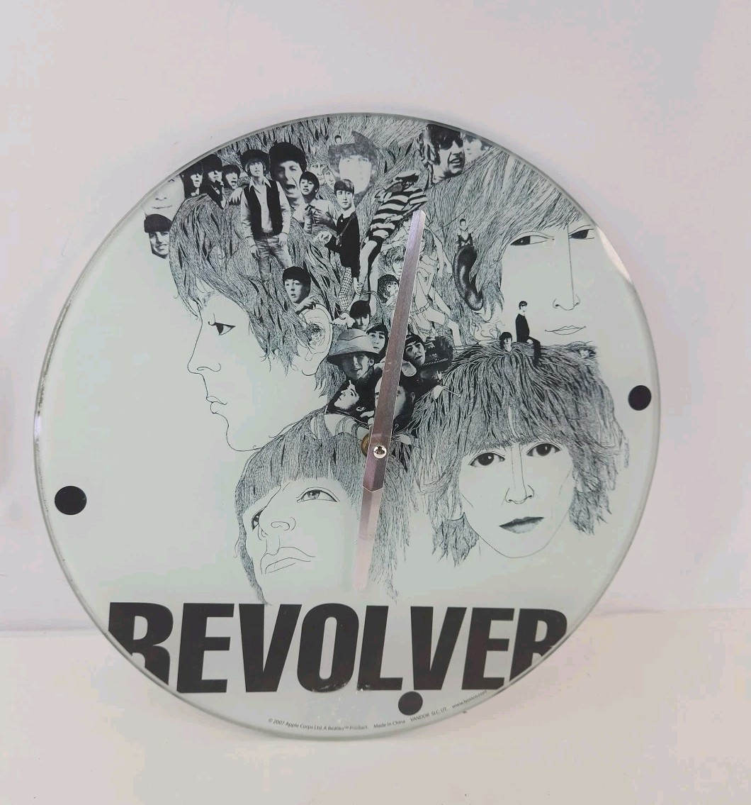 The Beatles Revolver Clock 12″ Diameter Glass.