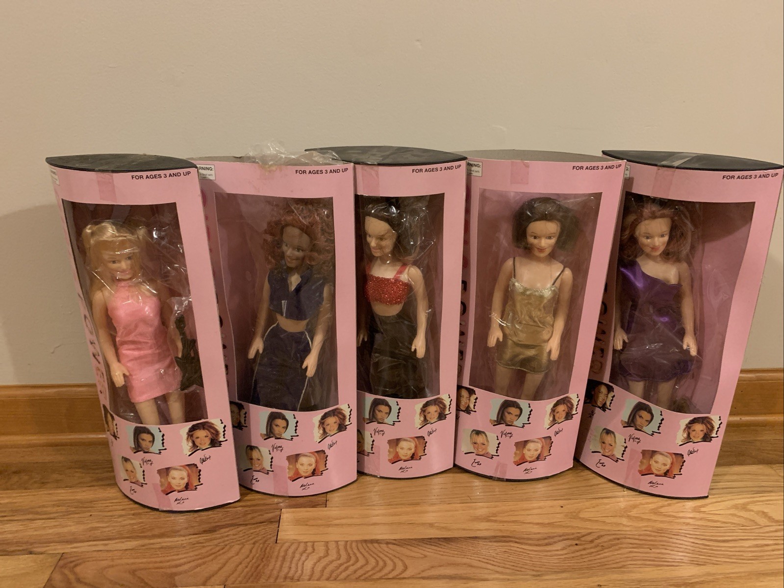 Rare Vintage Set Of 5 Spice Girls Girl Power Dolls 14″