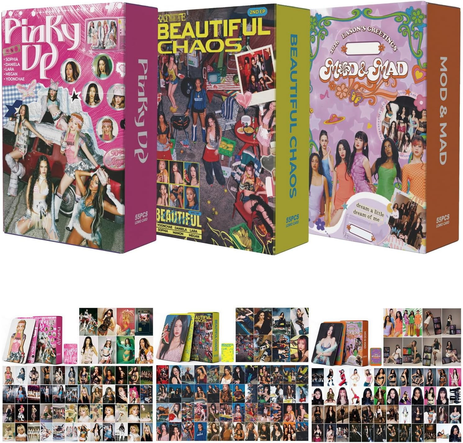 3Pack/165Pcs Photocards Set Album Pinky up Photo Cards Lomo Card Merch for Fans